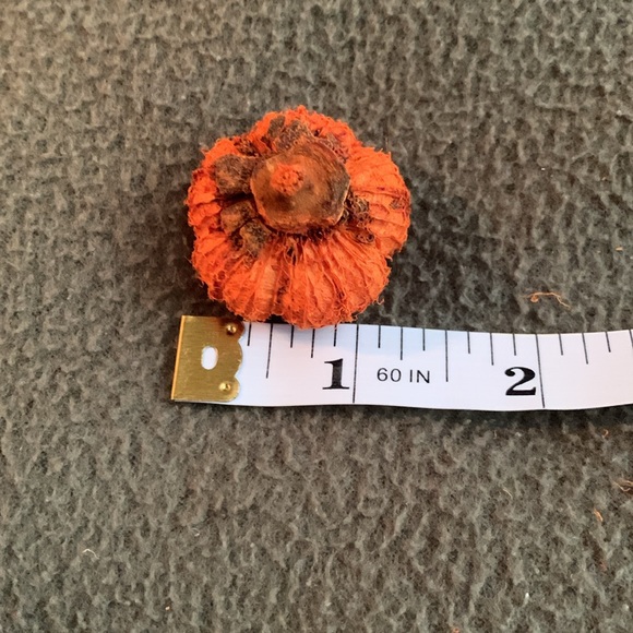 Decorative fall lot. 3 scarecrows on sticks. 1 bow. 66 mini pumpkins. - Picture 7 of 7